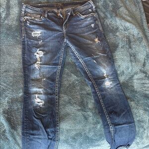 Silver Jeans Blue Straight Leg Jeans with Classic Style